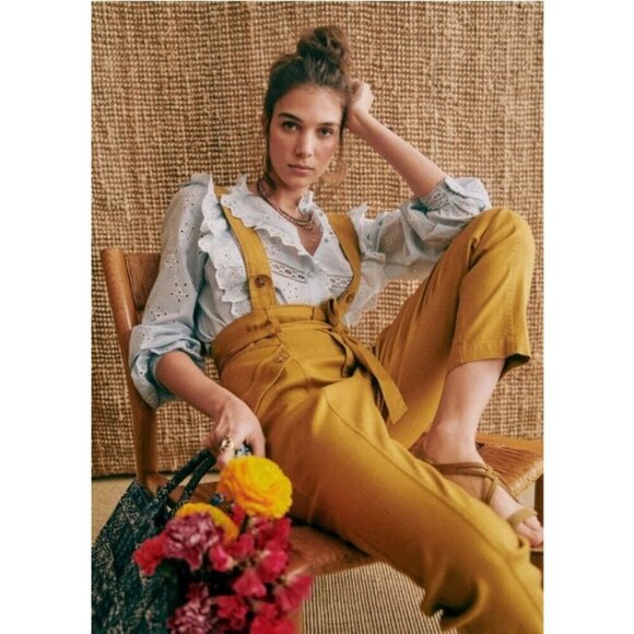 💕SEZANE💕 Irma Shirt ~ Light Blue/Ecru FR 34 = US 2 - Picture 8 of 16